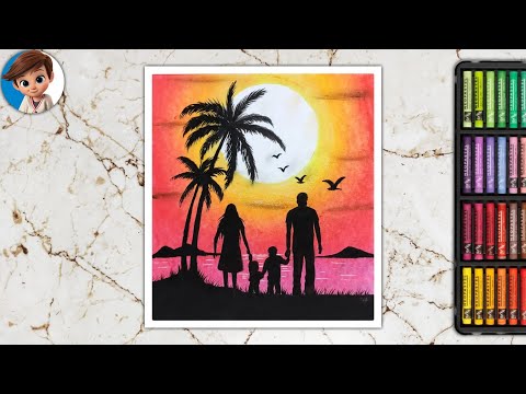 🥰 The family is one of nature’s masterpieces 🥰 | Oil Pastel Drawing #shorts