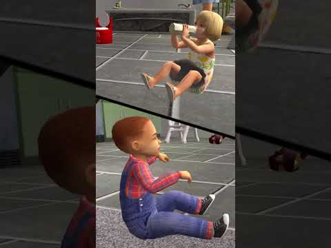 Toddlers fight for bottle 🍼 The Sims 2 #shorts #gaming #thesims4 #thesims2