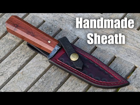 Leatherworking - Making a Small Bowie Knife Sheath.