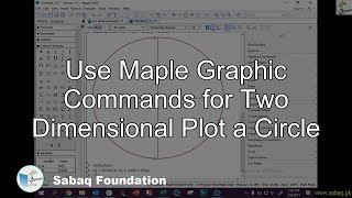 Use Maple Graphic Commands for Two Dimensional Plot a Circle