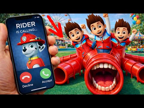 CURSE of PAW PATROL Ryder SLIDE! Story about RYDER CHASE MARSHAL transformation