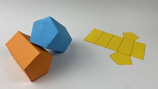 Come fare un PRISMA A BASE PENTAGONALE in carta 📐 (Facile)