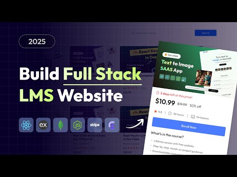 Build Full Stack LMS Website using MERN Stack | Create Full Stack React JS Project 2025