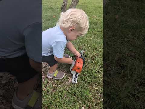 Kid's Stihl chainsaw #stihl #waylonsworld #apple #18months
