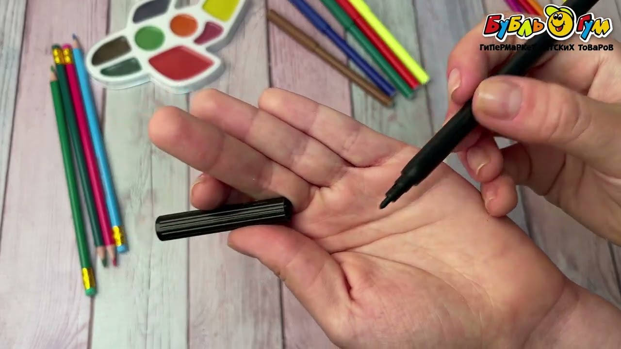 Фломастеры Yalong 6цветов - видео Фломастеры Yalong 6цветов - видео