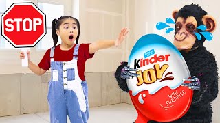 Annie Pretends Play with Giant Surprise Colored Eggs Hunt for Kids