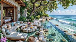 Morning Coffee by Crystal Lagoon ☕🌊 Relaxing Jazz for Seaside Serenity, Gentle Waves & Sunny Escape