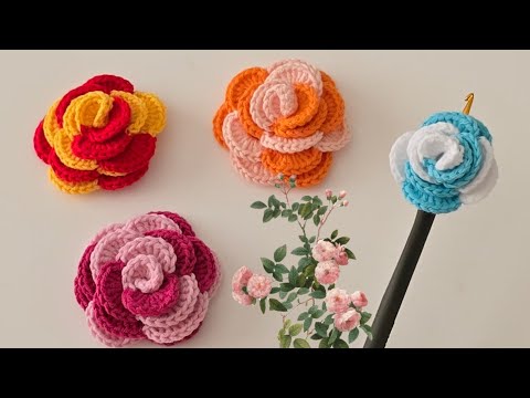 Perfect for Beginners! 🌹Very Easy Crochet Rose flowers Tutorial