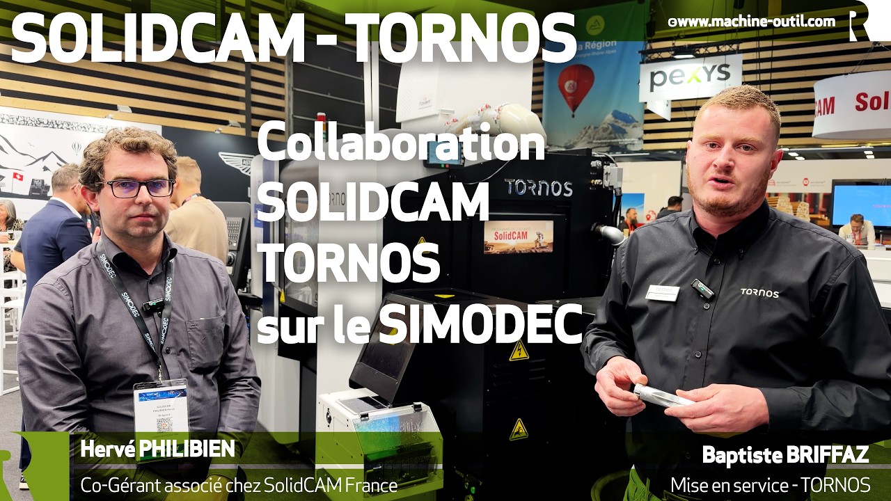 Collaboration Tornos - Solidcam pour un couteau en aluminium, inox et titane