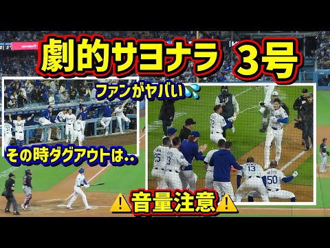 劇的‼️3号は衝撃のサヨナラ弾😆その時ダグアウトとファンがヤバイ💦 【現地映像】4/2vsブレーブスShoheiOhtani Homerun WalkOff