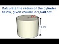 Cylinder Volume and Geometry Concepts