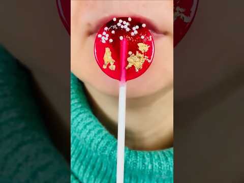 asmr sounds eating TWO-COLOR LOLLIPOPmukbang food