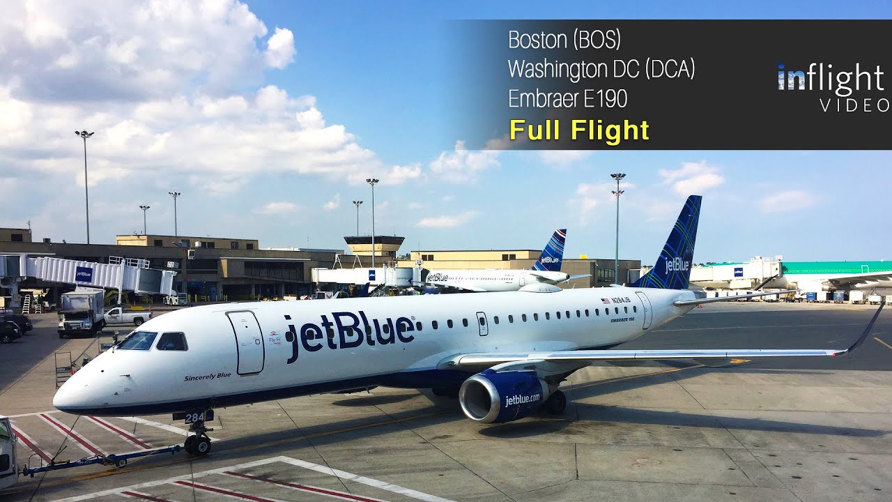 jetBlue Full Flight: Boston to Washington DC - Embraer E190