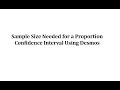 Sample Size and Confidence Intervals
