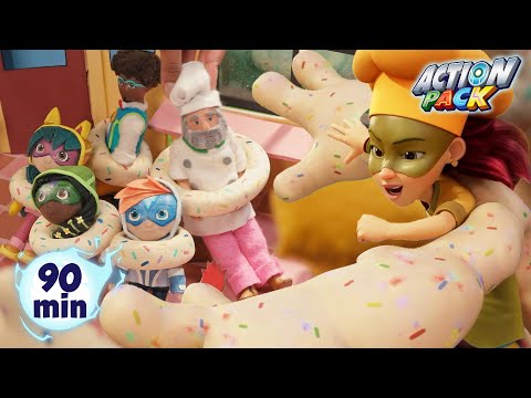 Clay Battles the Baker Bandit!🍞🤖 | 90MIN For Action Pack Toy Play | Adventure Cartoon for Kids