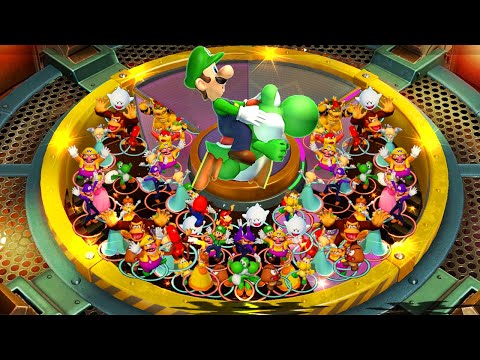 Super Mario Party - Lucky Team Color Battle - Yoshi's Blue Team vs DK's Brown Team (Master)