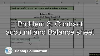 Problem 3: Contract account and Balance sheet
