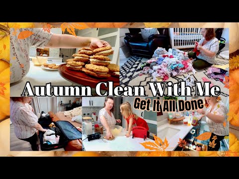 NEW 2024 FALL CLEAN WITH ME 🧼🧺 REAL MOM LIFE CLEANING MOTIVATION ~ clean declutter organize and cook