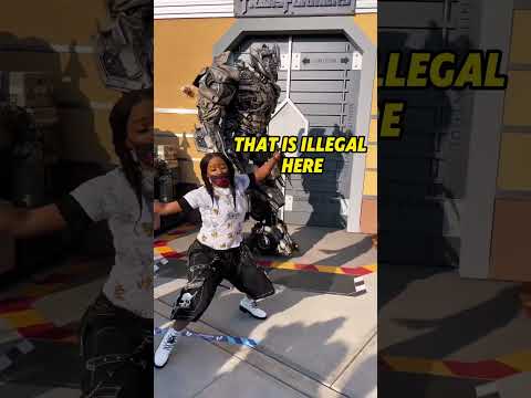 When megatron met mama coco 🤣🤣#megatron #transformers #universalstudios #fyp #funny #viral #usa