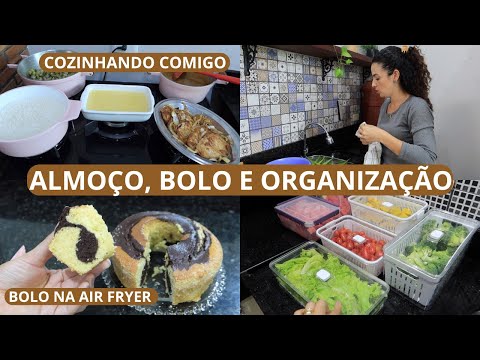 COMPRAS DA SEMANA, ALMOÇO CASEIRINHO, BOLO MESCLADO NA AIR FRYER+ HIGIENIZANDO E ORGANIZANDO