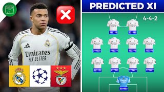 MBAPPE OUT ❌ REAL MADRID VS BENFICA [LEG 2]PREDICTED LINEUP ✅ UEFA CHAMPIONS LEAGUE PLAYOFFS
