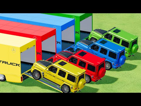 GARAGE with COLORS ! MERCEDES CARS TRANSPORTİNG ! Farming Simulator 22