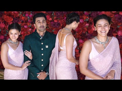 Alia Bhatt Shimmers in Pink Saree with Ranbir Kapoor at Aadar Jain and Alekha Advani’s Wedding!