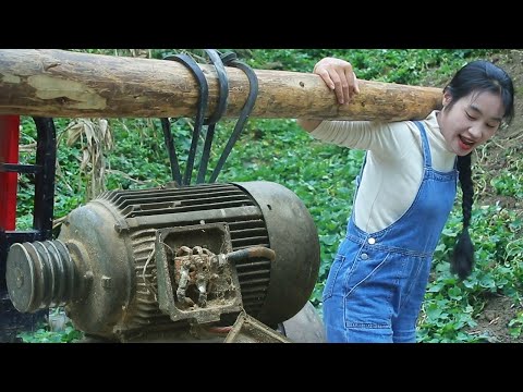 💡The Girl Repaired A 300-Pound Broken Motor, Which Is Simply Amazing!#machine #restoration |Linguoer