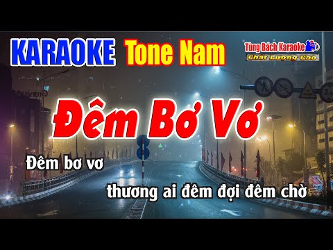 Đêm Bơ Vơ Karaoke Tone Nam – Beat Chuẩn Nhạc Sống Tùng Bách