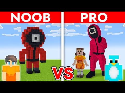 NOOB vs PRO: SQUID GAME House Build Challenge in Minecraft