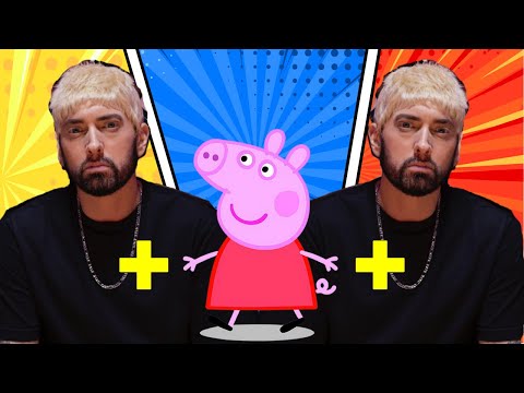 Drawing 3 Peppa Pigs in 1 Style: Eminem Houdini Makeover