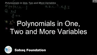 Polynomials in One, Two and More Variables