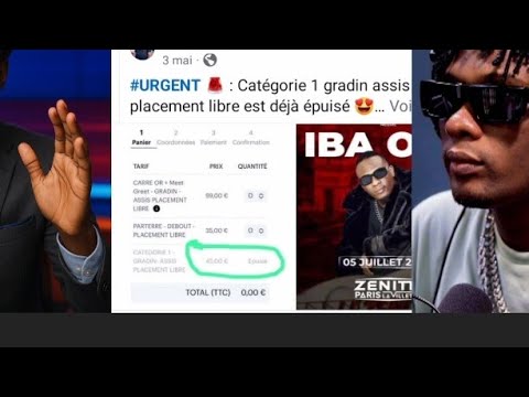 iba one🔴,témoignage catégorie 1 de son concert été déjà guichet fermé
