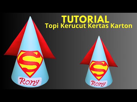 Cara membuat topi kerucut saat MPLS MOS dari kertas karton karakter superman & karnaval 17 agustus