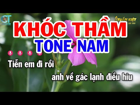 Karaoke Khóc Thầm Tone Nam Am || Nhạc Sống Mới || Karaoke Tuấn Kiệt