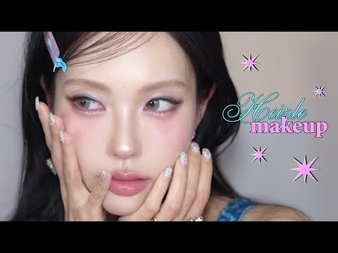 요즘 아이돌 메이크업 다 요렇게 하드라~?💕 y2k를 곁들인 힙한 바비걸 이랄까~?🎀 블루코어+키치 말아드림요💙(Eng)
