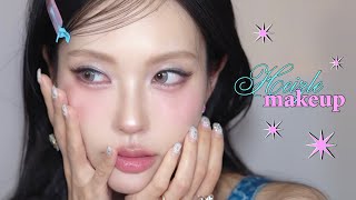 요즘 아이돌 메이크업 다 요렇게 하드라~?💕 y2k를 곁들인 힙한 바비걸 이랄까~?🎀 블루코어+키치 말아드림요💙(Eng)