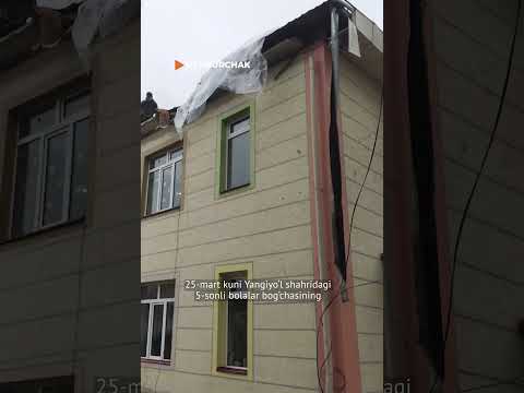 Toshkent viloyatida bolalar bog‘chasining tomiga kran o‘qi qulab tushdi!