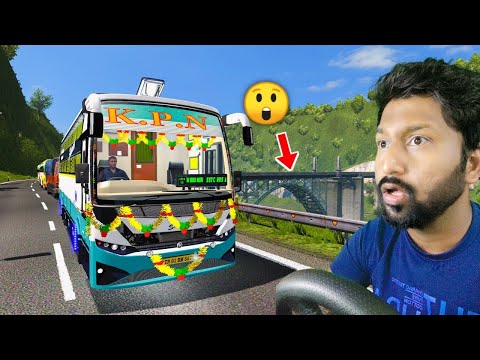 மோசமான மலைப்பாதையில் இருக்கும் பெரிய பாலம் K P N bus driving / Ets2 Gameplay G29 steering wheel
