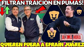✅🔥¡Filtran TRAICIÓN en Pumas! | Quieren FUERA a Efraín Juárez Tras Malos Resultados | ¿Llega Memo?