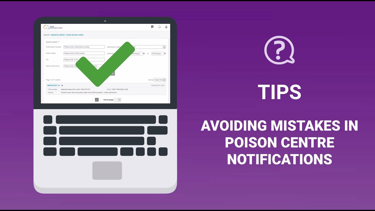 ECHA: Tips for successful poison centre notifications