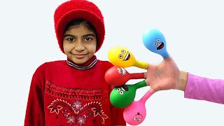 "Daddy Finger Nursery Rhymes | Learn Colors with Balloons | Fun Playtime with Ananya"