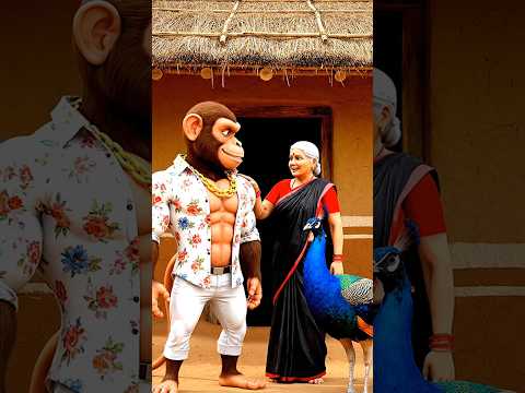 Monkey Gave His Mother A Beautiful Peacock #ai #shorts