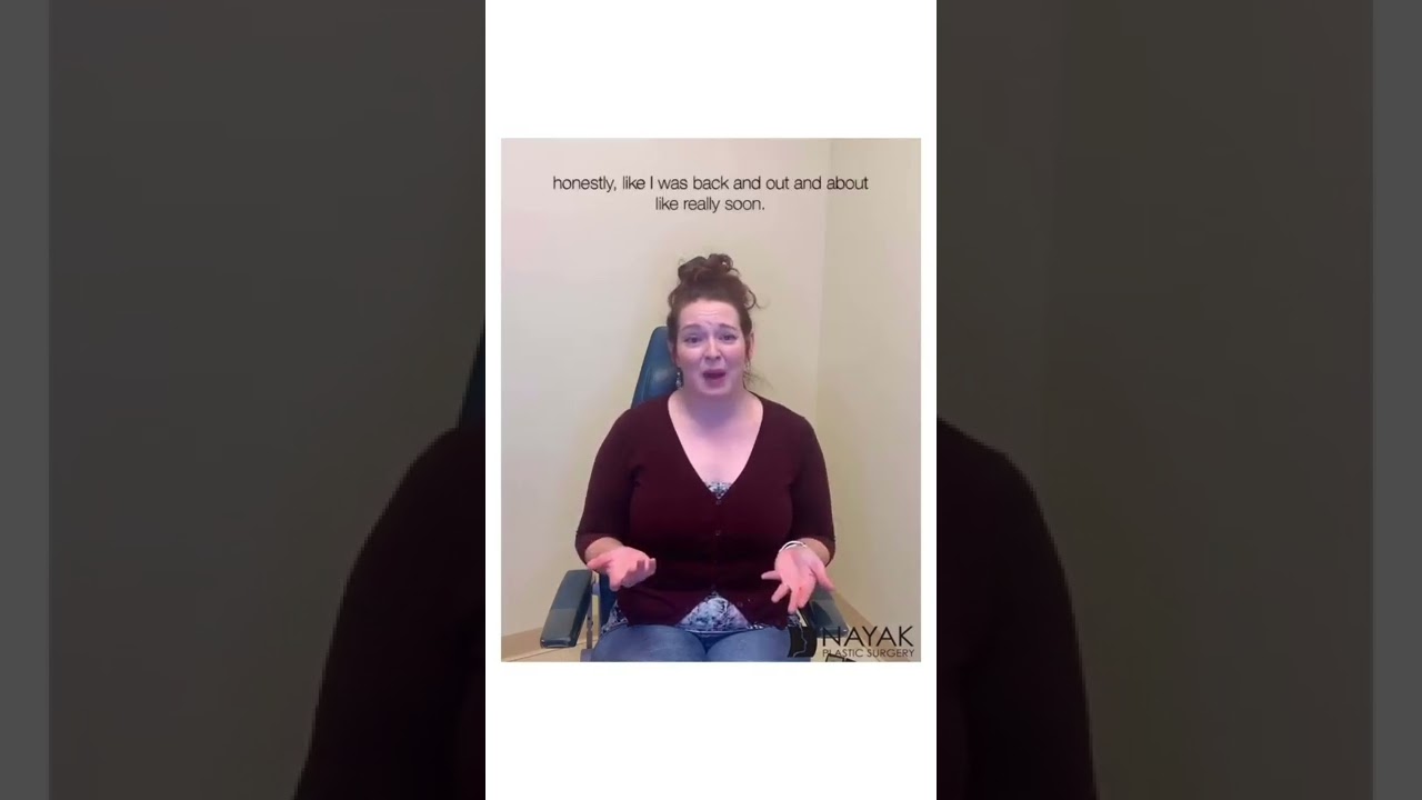 Person speaking about recovery experience in clinic.