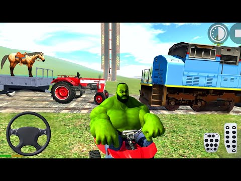 Hulk Superhero Driving Tractor Train Indian Bike Driving 3d NEW UPDATE- Android Gameplay