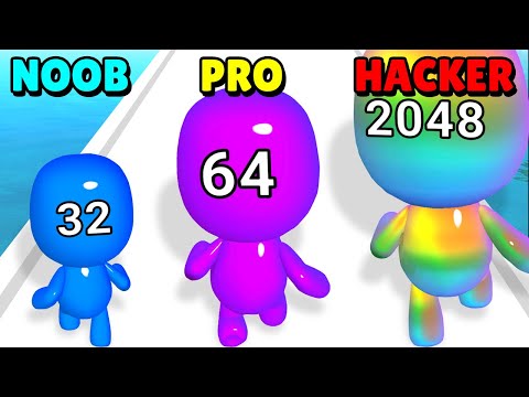 NOOB vs PRO vs HACKER in Man Run 2048