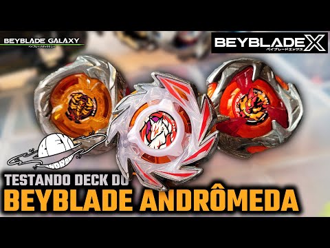 DECK DO BEYBLADE ANDRÔEMDA CONTRA O MEU DECK 3on3! [Beyblade X ベイブレードX]
