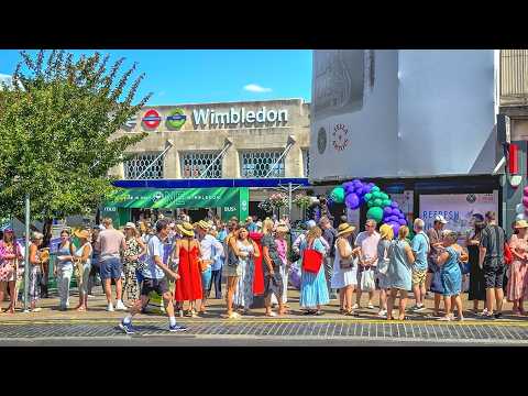 LONDON SUMMER HEATWAVE 🥵 31°C Wimbledon Village Walk to The Championships SW19 🍓🎾 4K HDR