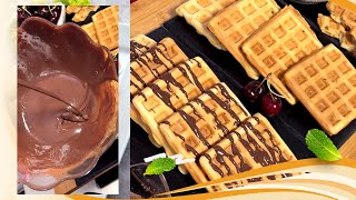 أحسن وأنجح طريقة عمل لي كوفر أو الوافل سر القرمشة واللدة😋 مع تحضير الشوكلاتة |recette des gaufres 🧇