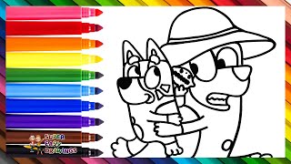 Draw and Color Bluey and Bingo at the Supermarket 🐶🛒🐕 Drawings for Kids